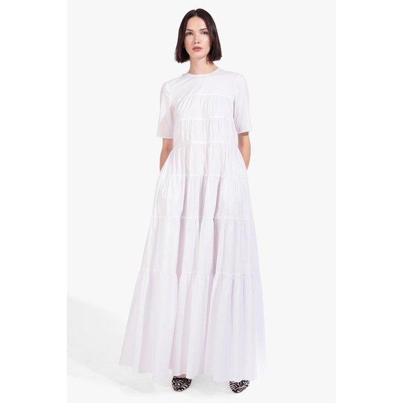 STAUD Dresses & Skirts - STAUD HYACINTH Cocoon Tiered RUNWAY WHITE
